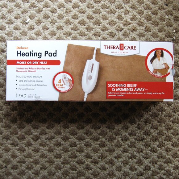 Thera Care Heat Therapy Deluxe Heating Pad Moist or Dry Heat 4 Settings 12 X 15 - Picture 3 of 4